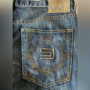 Vintage Sean John Baggy Denim Jeans Pants with Gold Accents